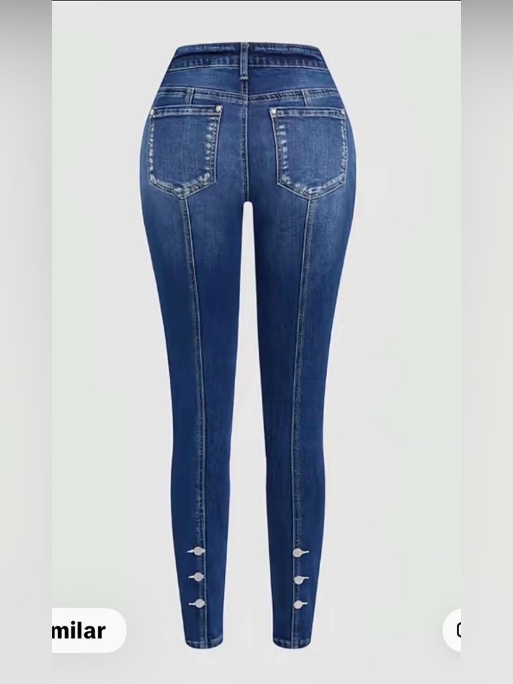 High-Rise Slim Fit Skinny Jeans in Dark Blue